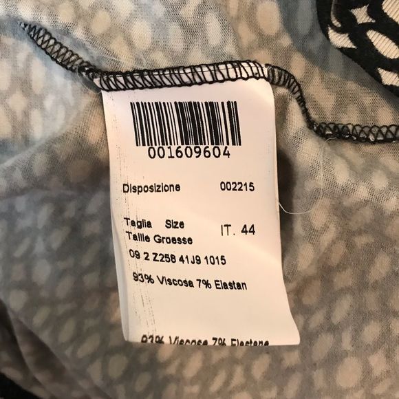 Piazza Sempione Black & White Print Blouse 10 NWT - Picture 8 of 8